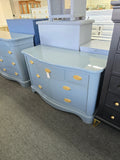 Blue lacquer gloss 7 drawers dresser