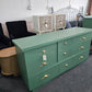 MCM green 9 drawers dresser