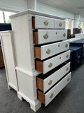 Vintage white Distressed chest of drawers
