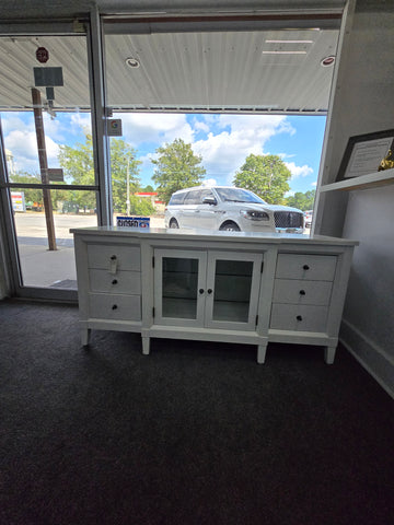 American Signature  Lacquered white TV stand