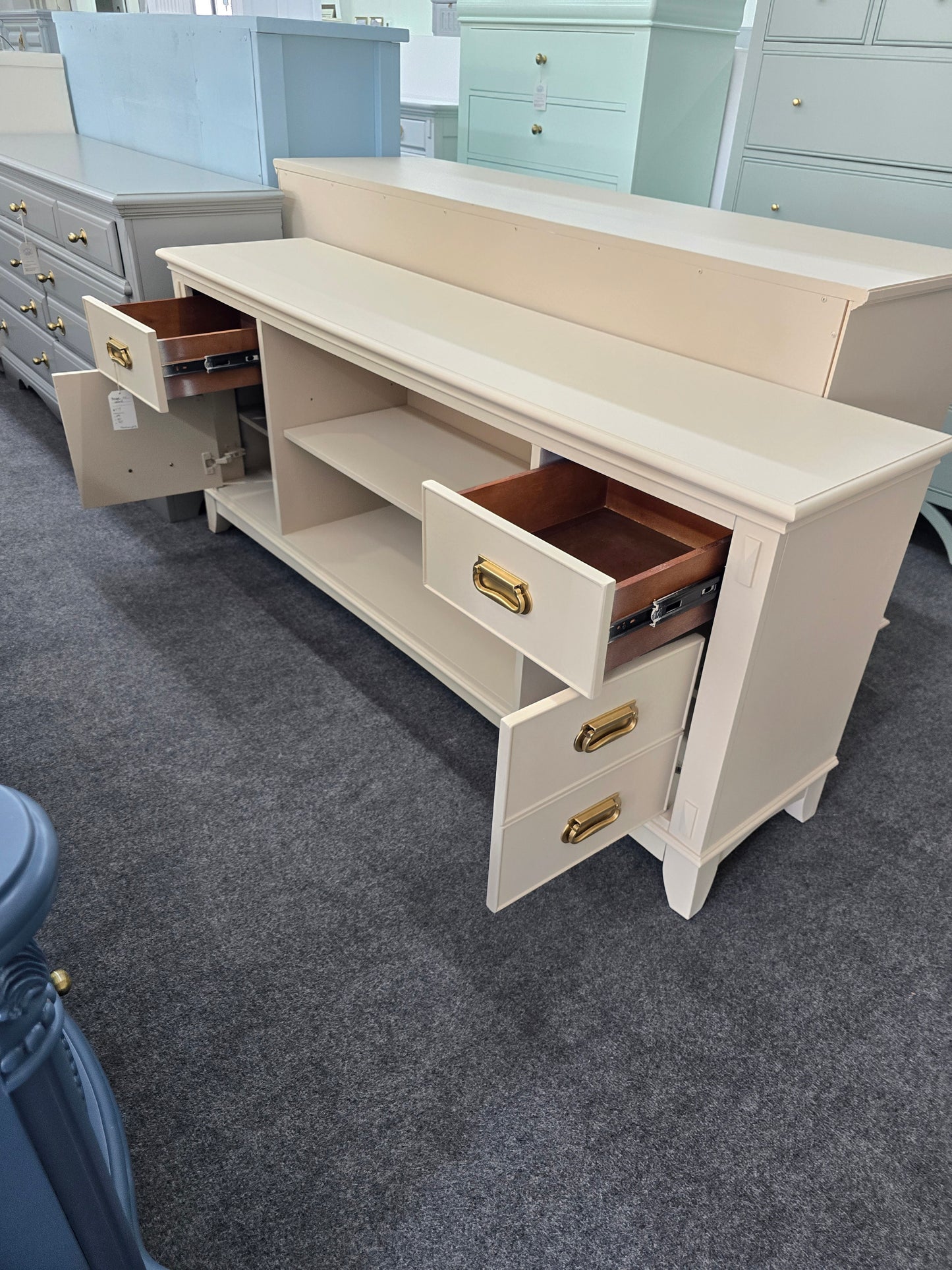 Beige tv stand