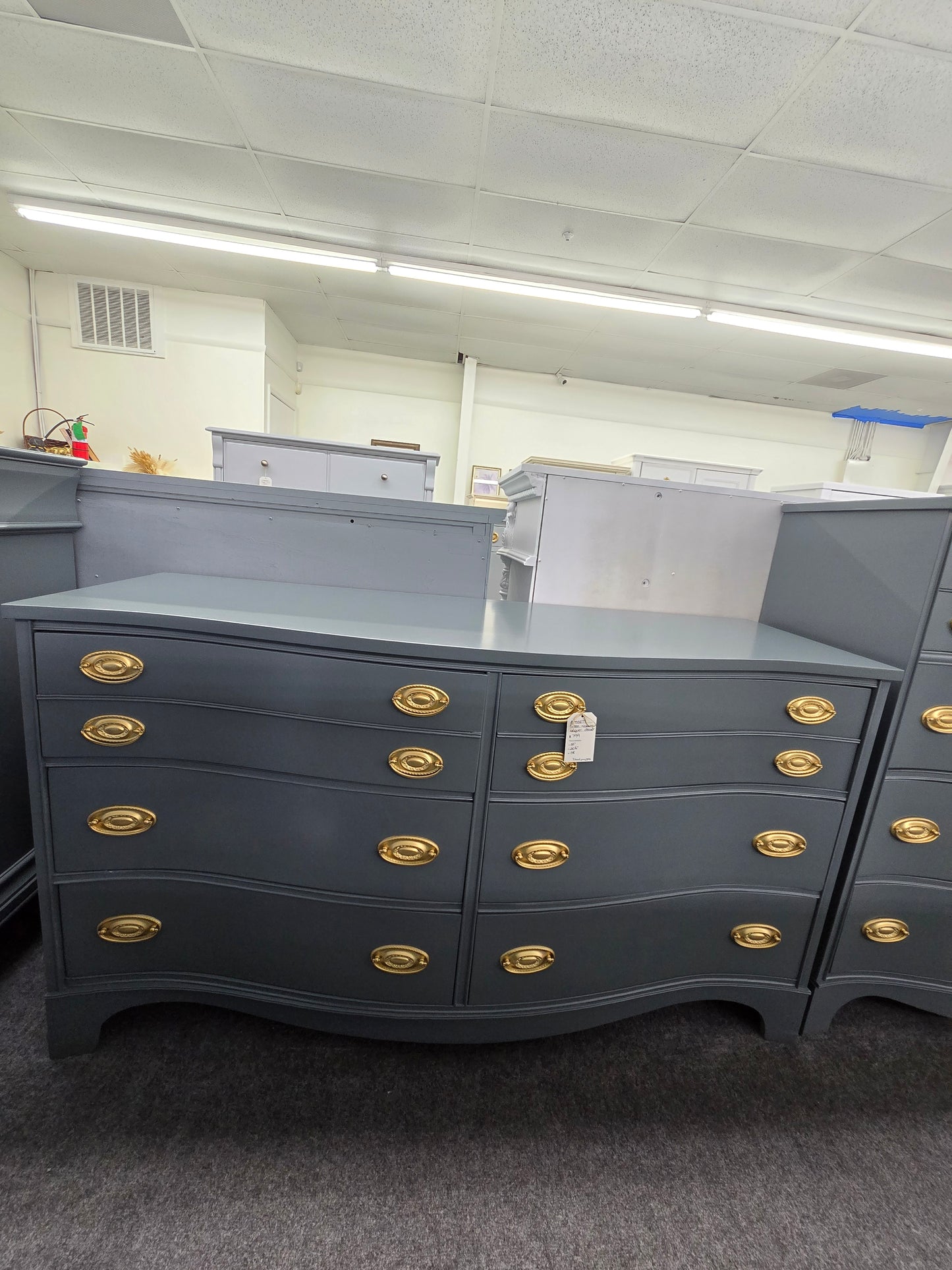 Bassett dark green lacquered dresser