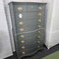Pewter green serpentine tall chest