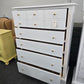 Solid wood white lacquered chest