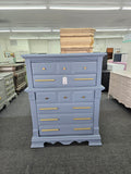 Bassett blue 5 drawers chest