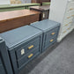 Pair of gray nightstands