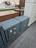 Pair of gray nightstands