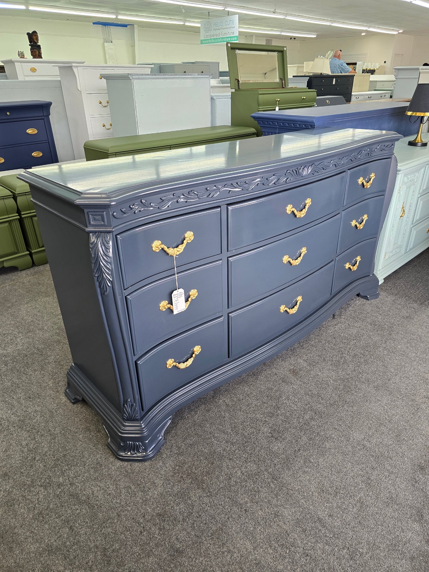 American Drew Inkwell lacquered dresser