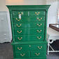 Green lacquer solid wood chest