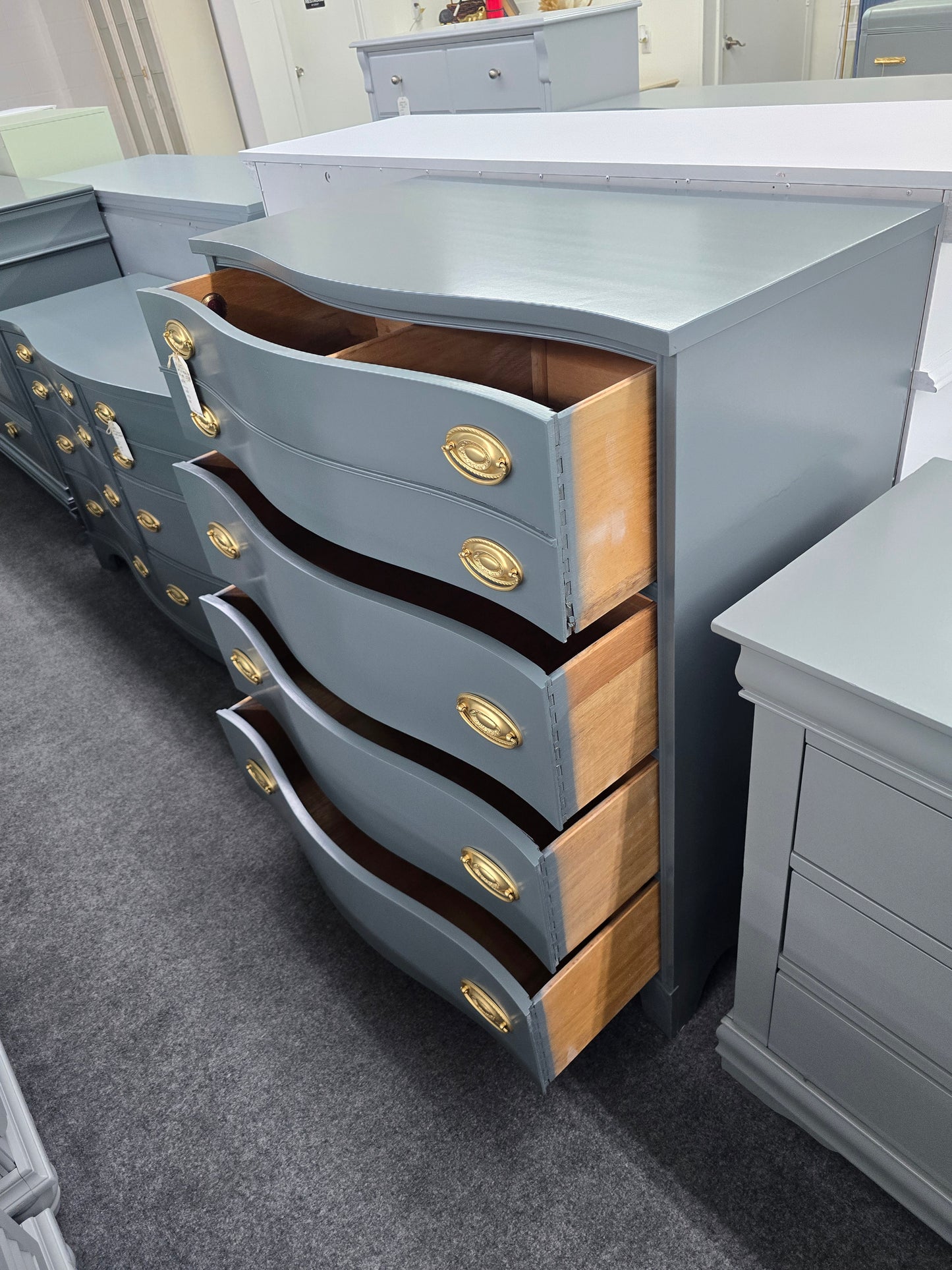 Bassett dark green lacquered chest