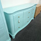 Solid wood blue Lacquered curved dresser