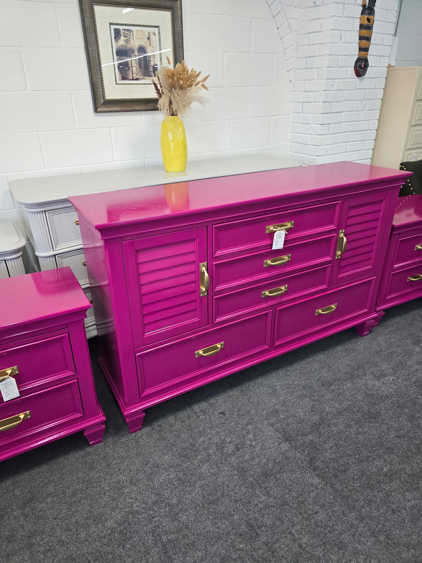 Gorgeous pink lacquered dresser