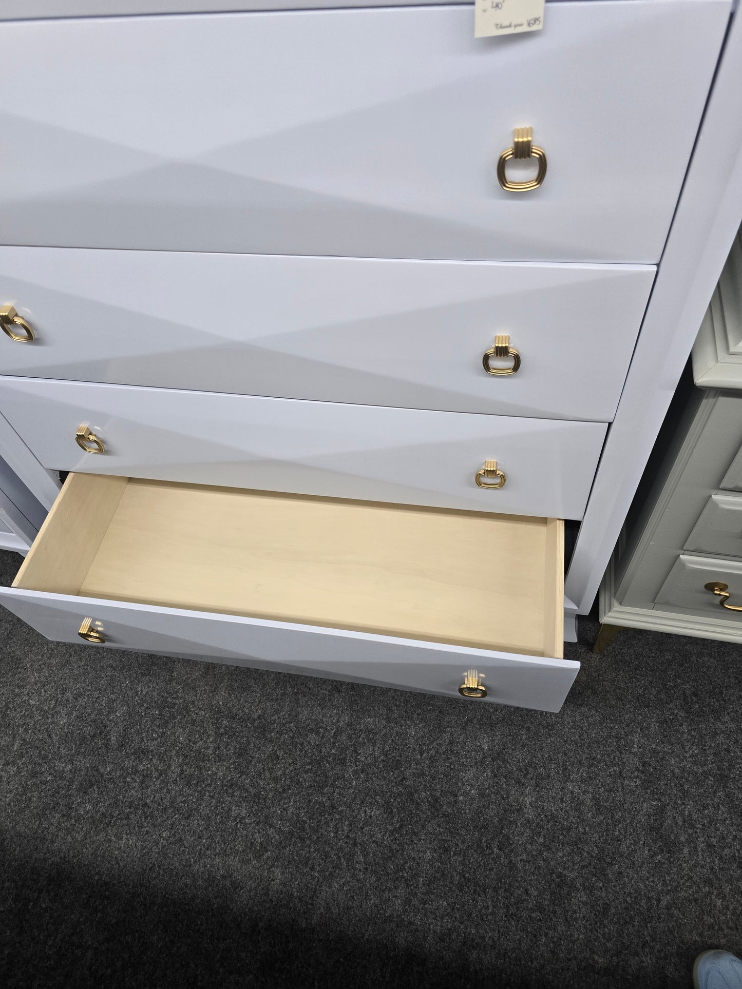 5 drawers baby blue modern chest
