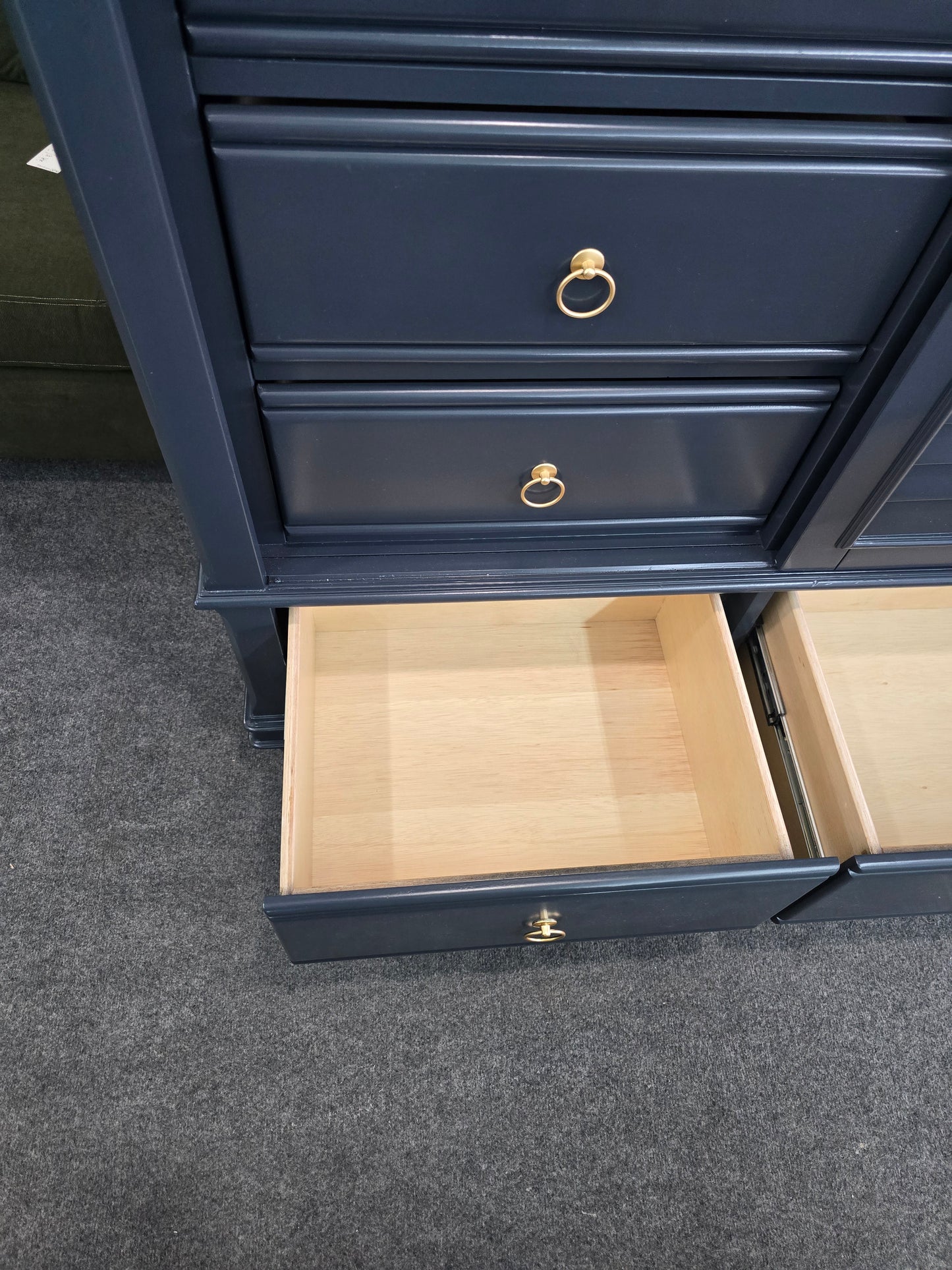 Haverty dark blue tall chest/arnoire