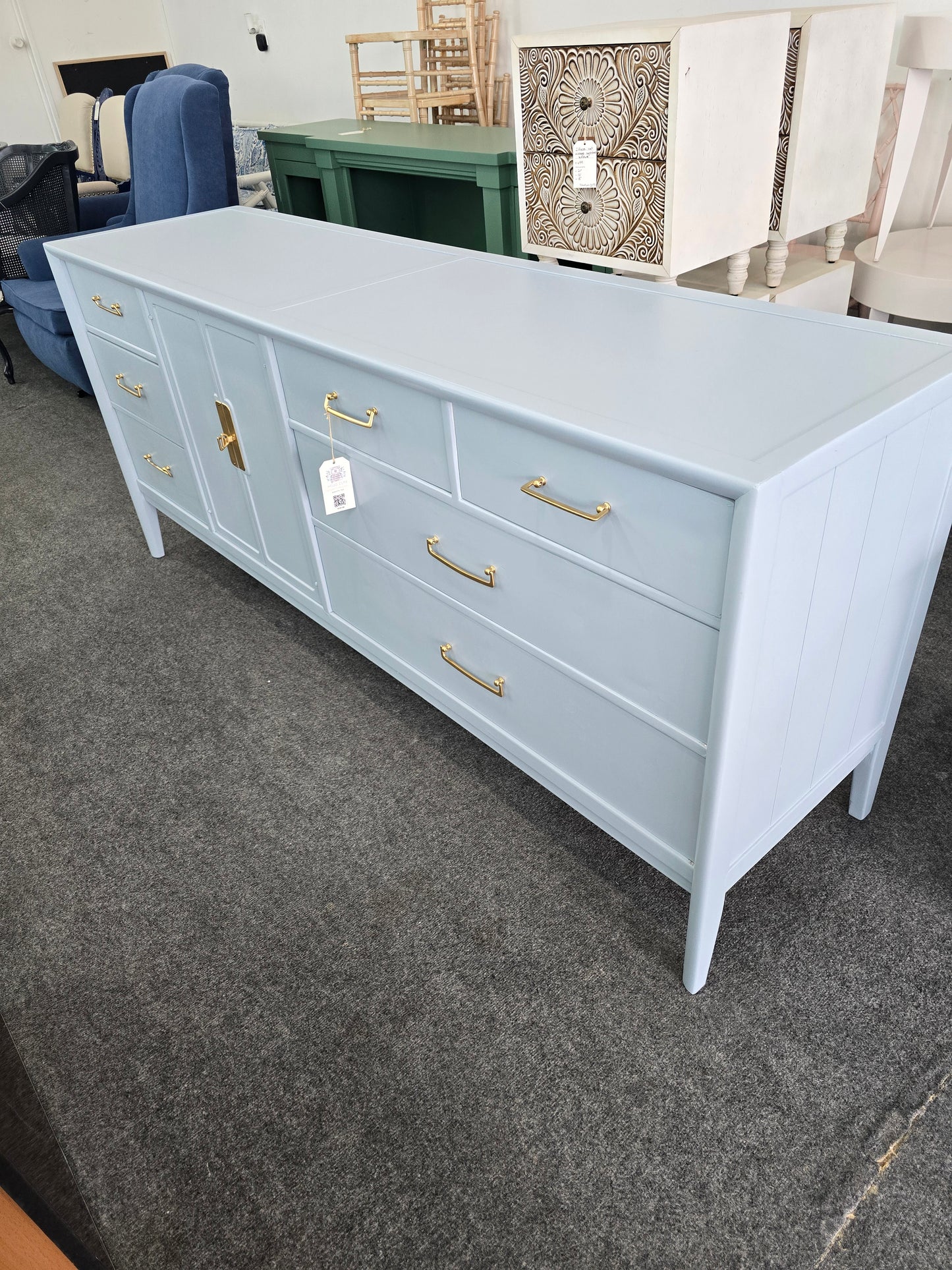 MCM drexel blue dresser