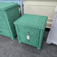Green wicker nightstand