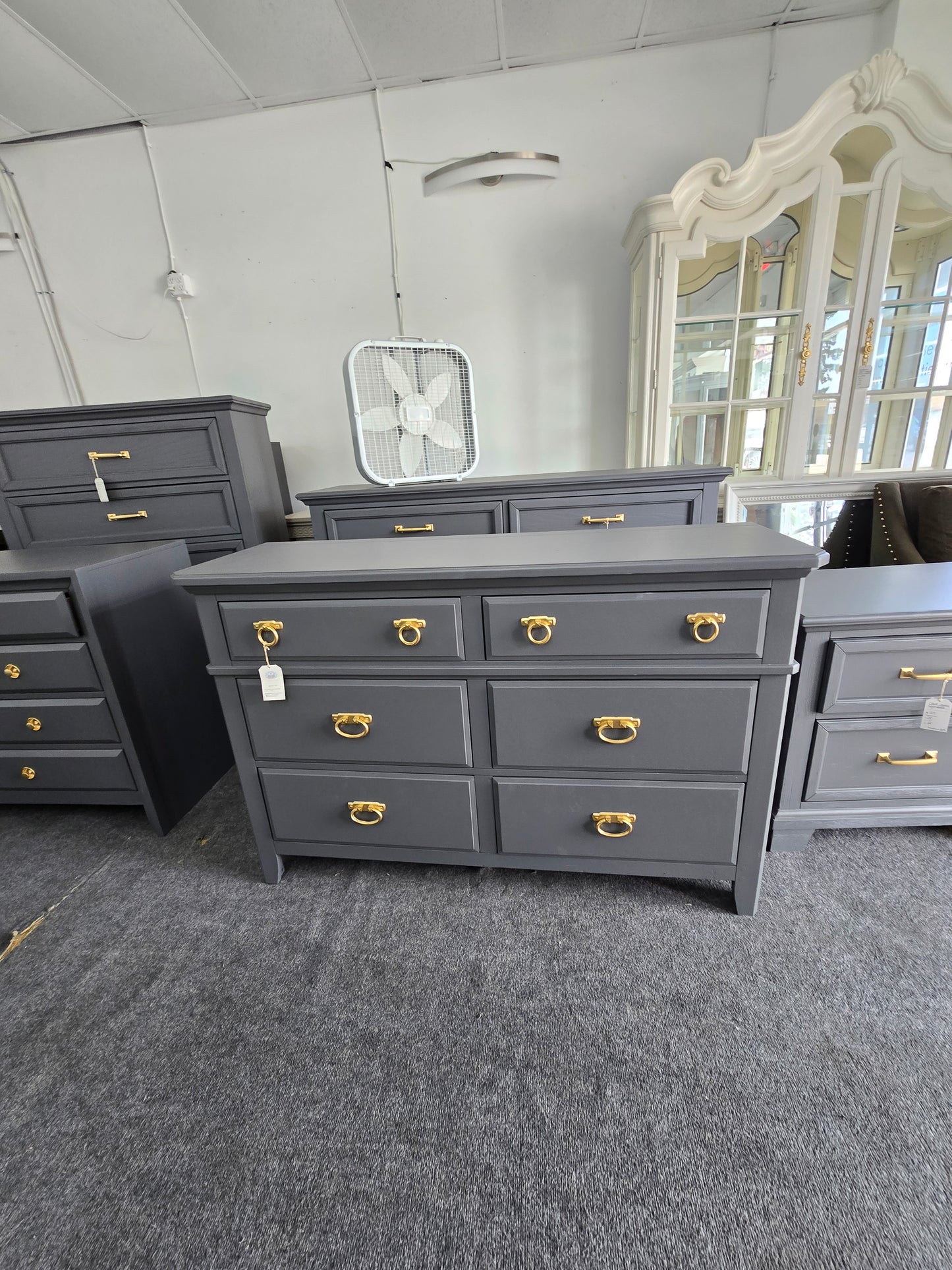 Dark Gray 6 drawers dresser