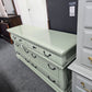 Green lacquered 7 drawers dresser