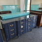 Lacquered navy French provincial dresser