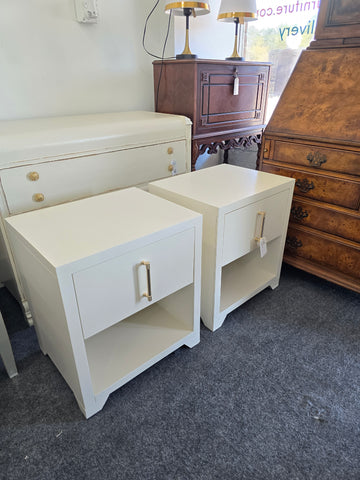 Set of 2 cream end tables