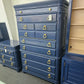 Laura Ashley blue Lacquered tall chest