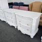 Gorgeous white Distressed lacquered pair of nightstands