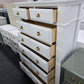 Solid wood white tall chest