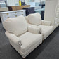 Set of 2 cozy off white re upholstered chairs