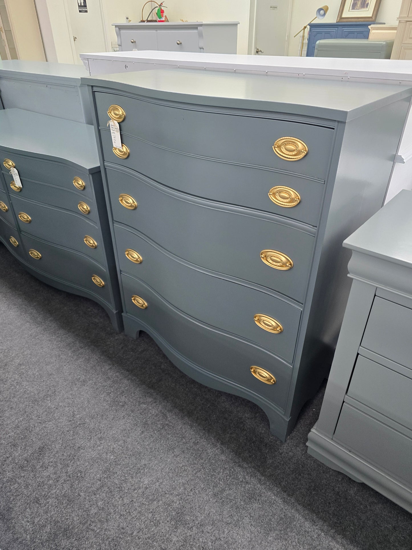 Bassett dark green lacquered chest