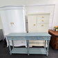 2 drawers teal sofa table