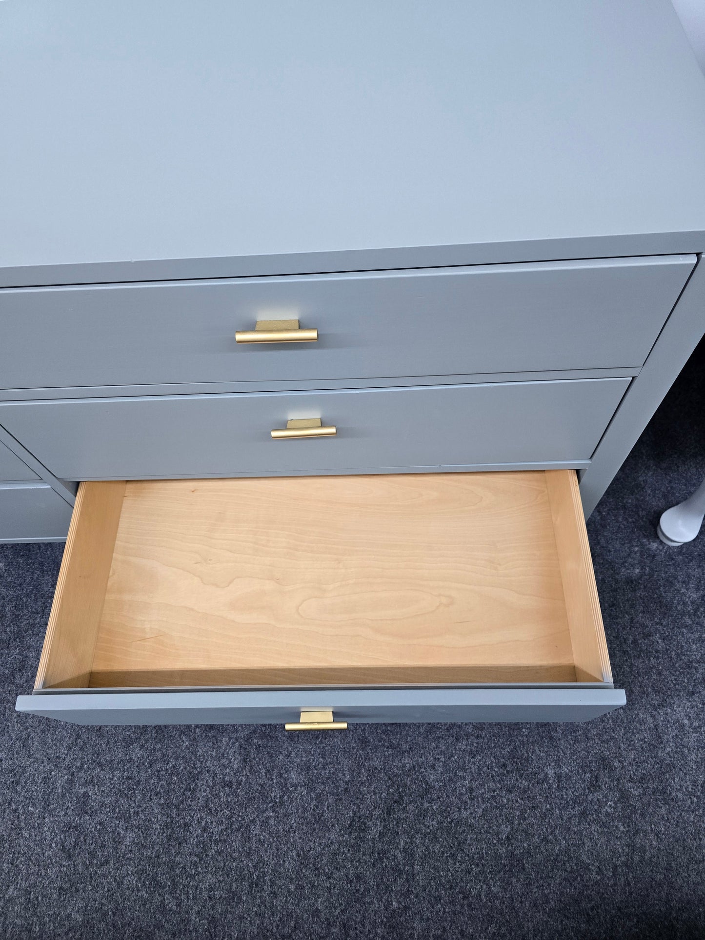 Solid wood green 6 drawers dresser