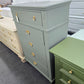 5 drawers tall green chest