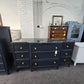 Dark blue 9 drawers dresser