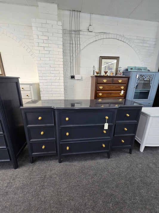 Dark blue 9 drawers dresser