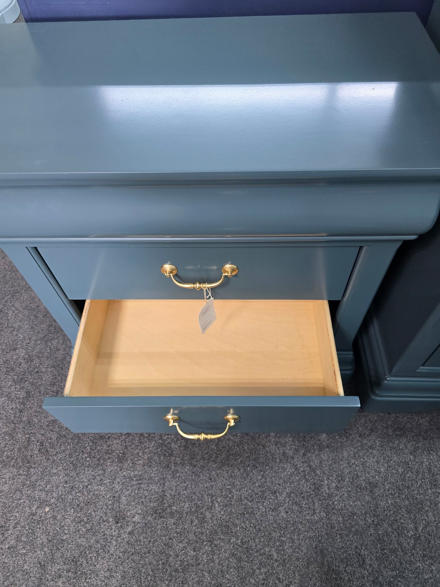 Green e drawers nightstand