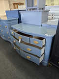 Blue lacquer gloss 7 drawers dresser