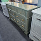 Broyhill olive green lacquered dresser
