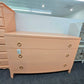 Forbidden City soft orange lacquered dresser