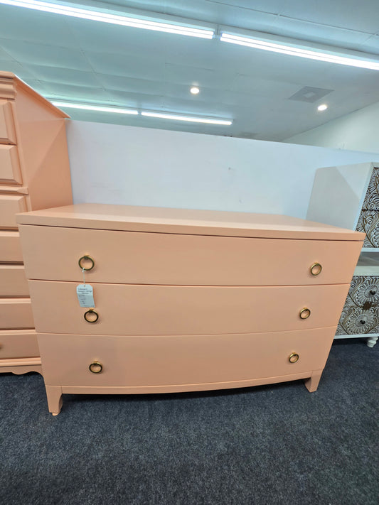 Forbidden City soft orange lacquered dresser