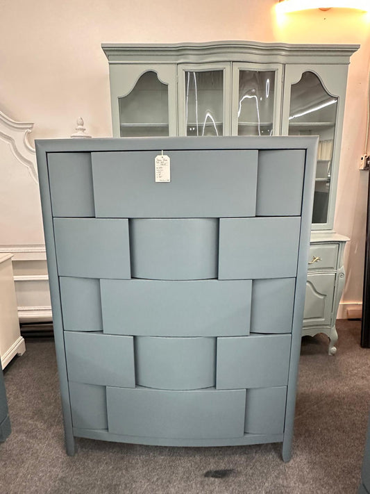 Dark blue 5 drawers layered chest