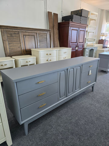 Mid century modern dark gray dresser