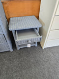 Wicker gray nightstand