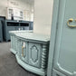 Vintage pair of teal end tables