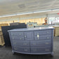 Blue gray bowfront dresser