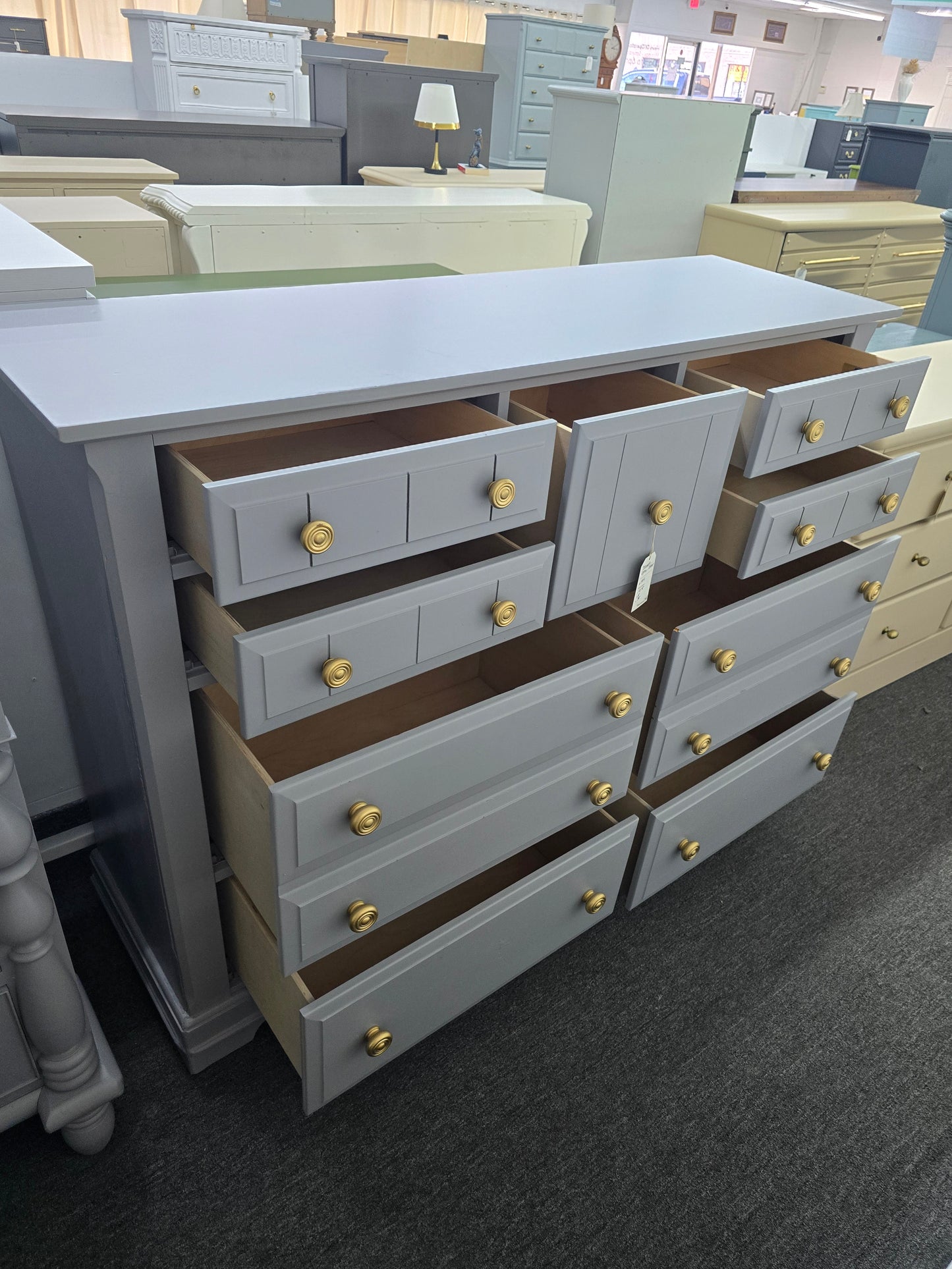 Bassett gray big dresser