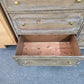 Rustic wood washed 6 drawers dresser