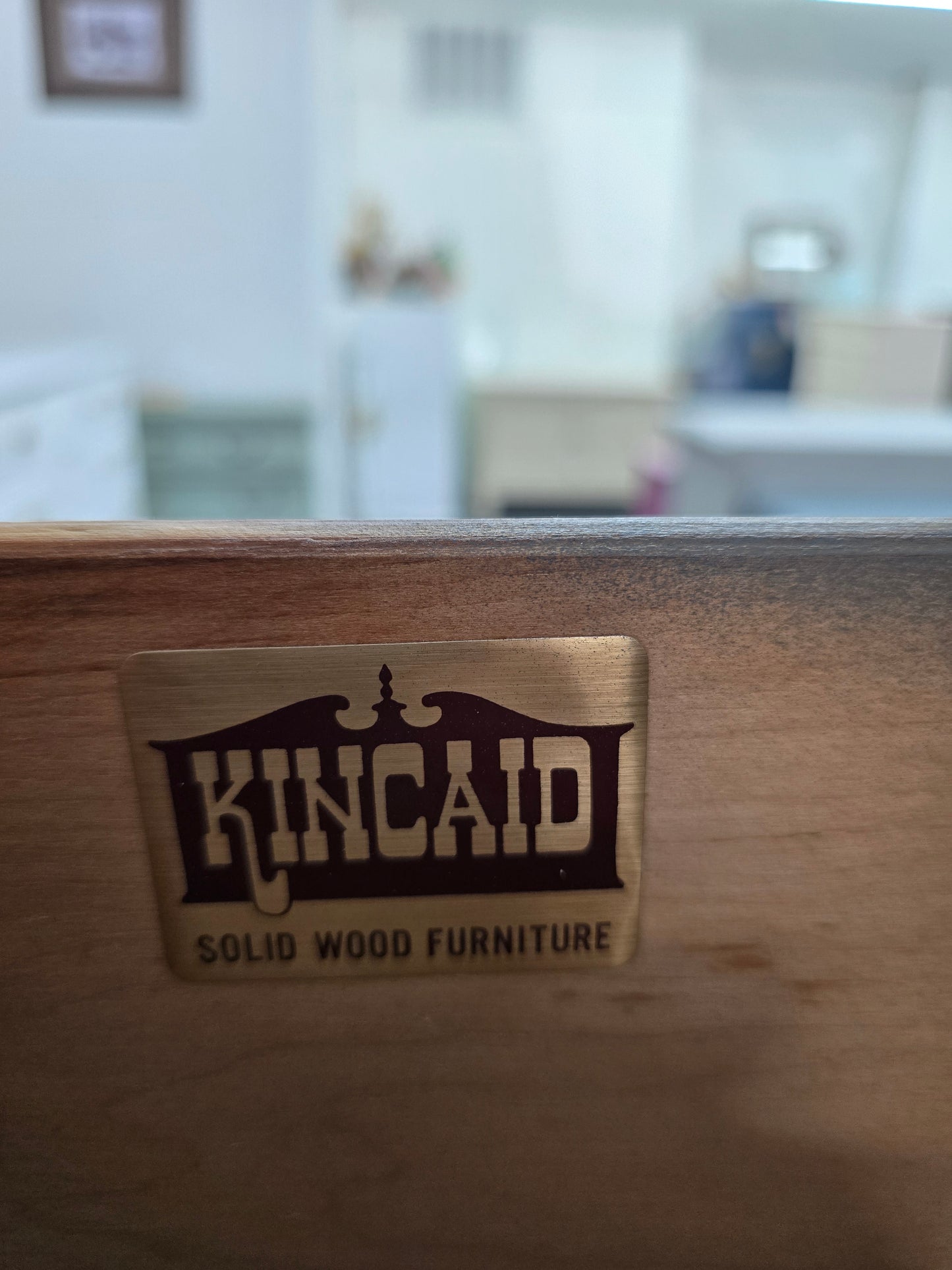 Kincaid solid wood lacquered green chest