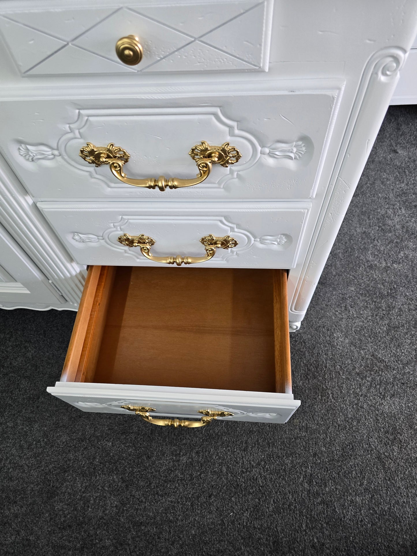 French provincial white lacquered dresser