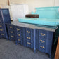 Lacquered navy French provincial dresser