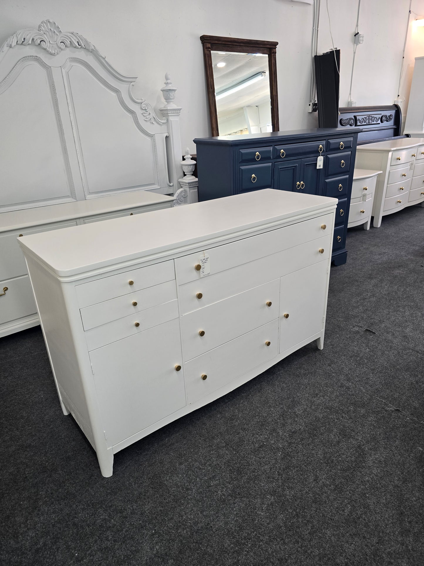 Solid wood off white dresser